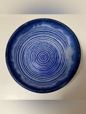 Vintage McCarty Pottery Artist Signed 8” Cobalt Bowl